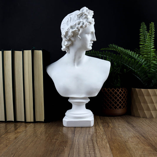Apollo Belvedere Sculpture,30cm God of Music and Arts Bust, Sun God Decor