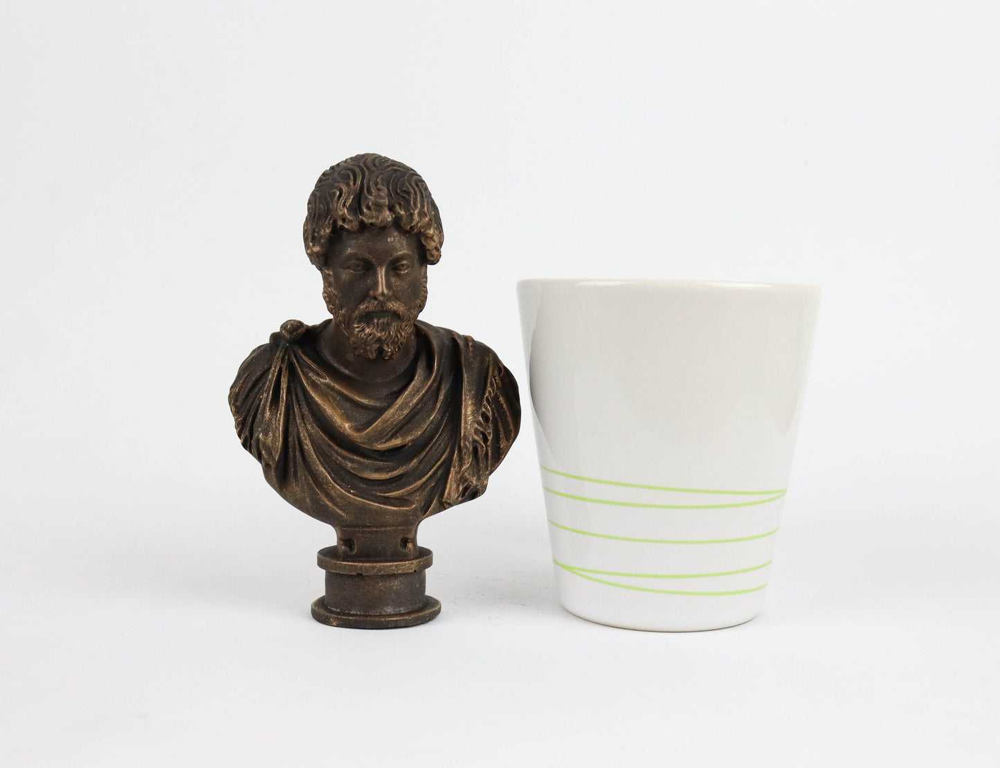 Statue of Marcus Aurelius Weathered/Aged 3d Bust Sculpture, Roman Statuette Decor