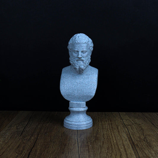 Heraclitus 3D Printed Bust, Greek Pre-Socratic Philosopher Statue, Bookshelf and Home Decor