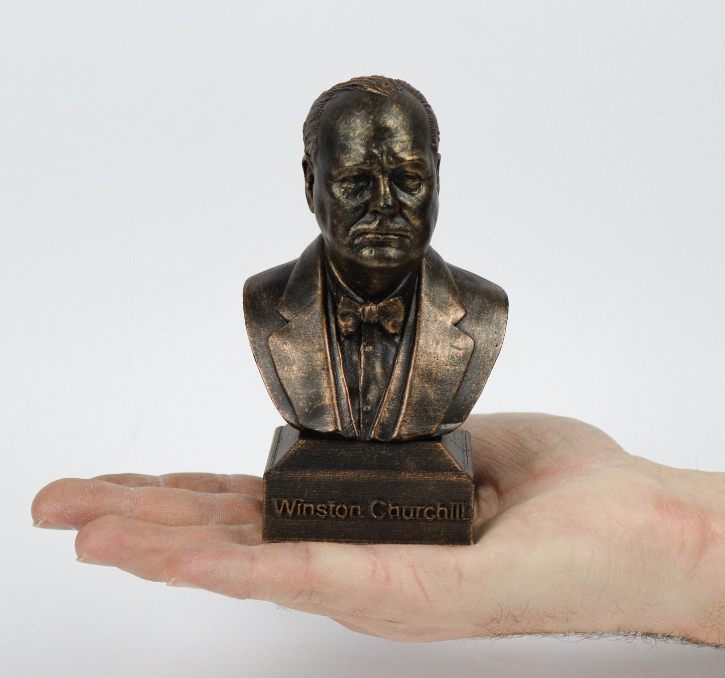 Sir Winston Churchill Statue, WW2 British Prime Minister Weathered/Aged Bust