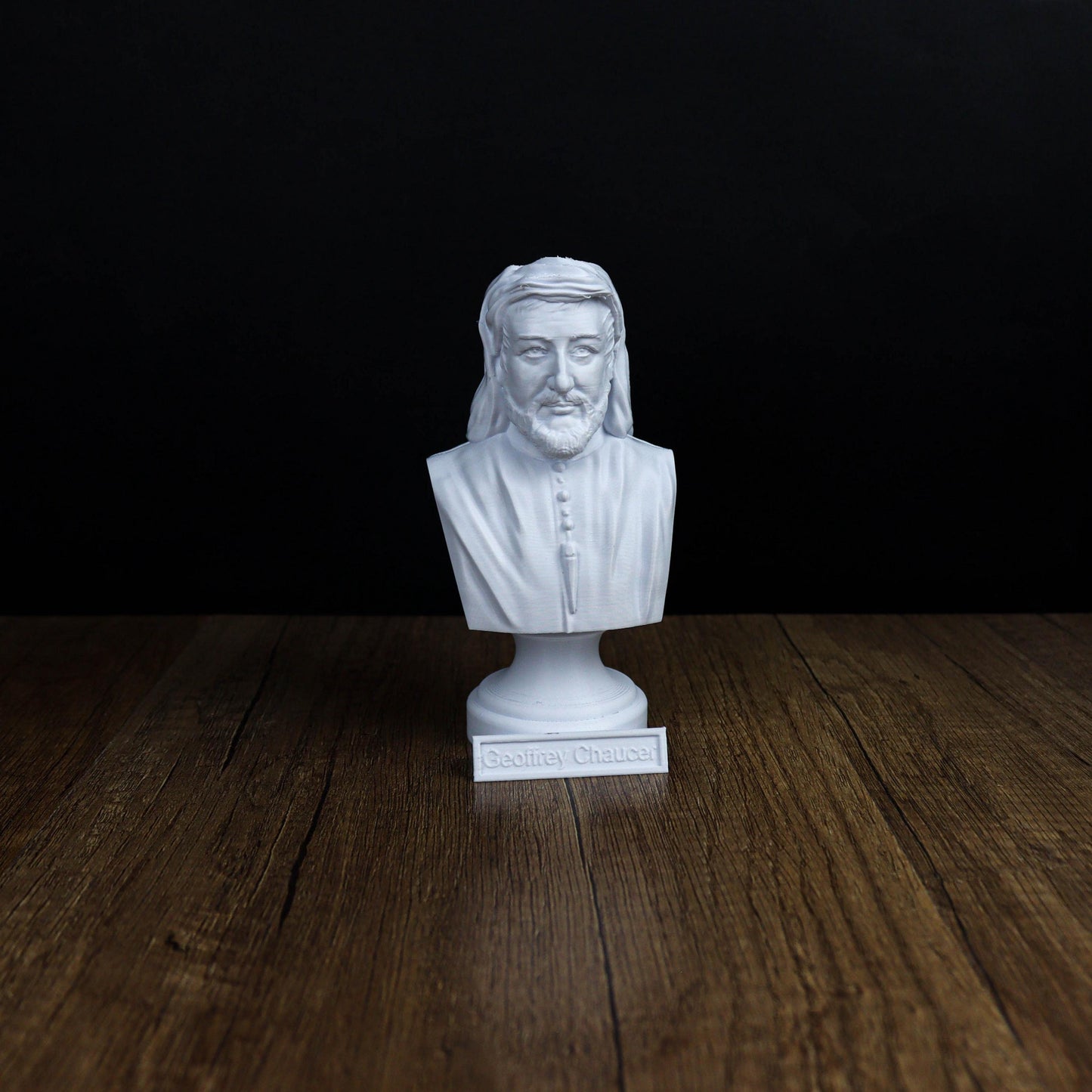 Geoffrey Chaucer Bust, English Poet Sculpture, Literary Masterpiece Decor for Home and Office
