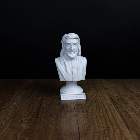 Geoffrey Chaucer Bust, English Poet Sculpture, Literary Masterpiece Decor for Home and Office