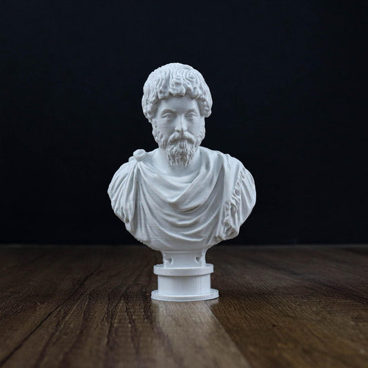 Marcus Aurelius Bust Sculpture, Roman Statuette Decor