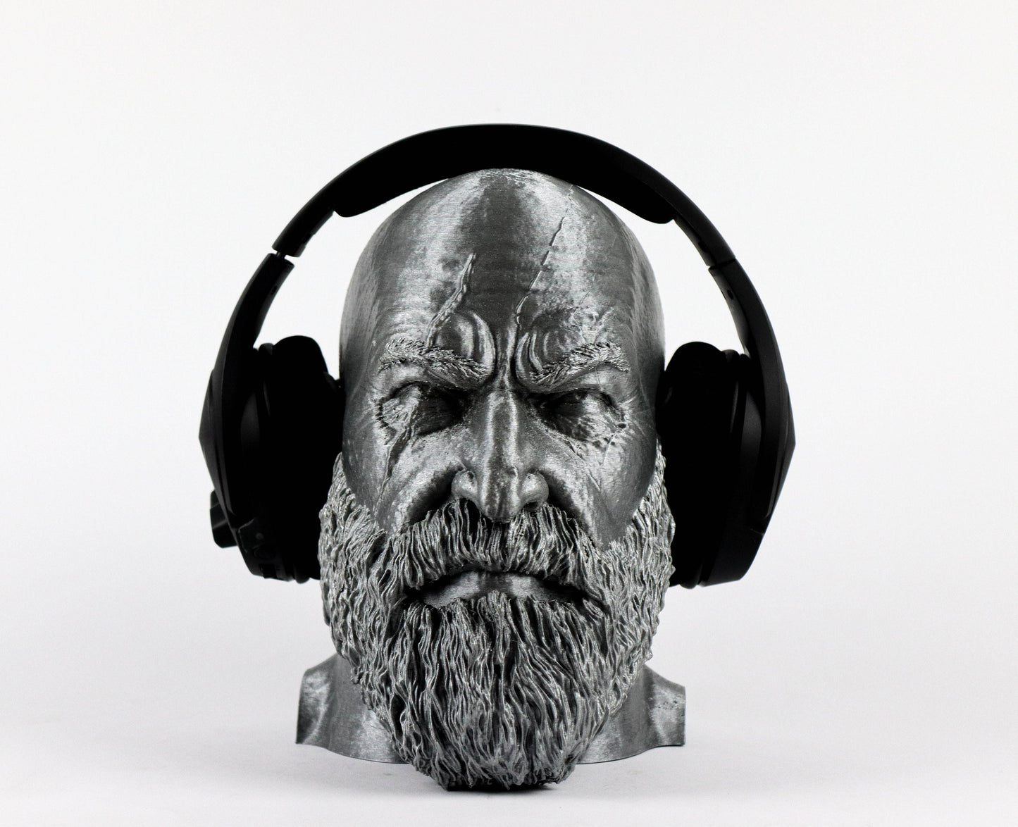 God of War Headphone Stand, Kratos Headphone Holder, Ragnarok Head, Gift for Gamer
