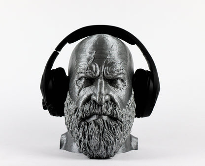 God of War Headphone Stand, Kratos Headphone Holder, Ragnarok Head, Gift for Gamer