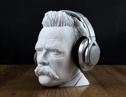 Friedrich Nietzsche Bust, German Philosopher Headphone Holder, Desktop Decoration