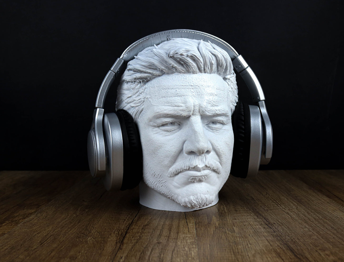 Pedro Pascal Headphone Holder, Headset Stand, Bust, Sculpture, Decoration