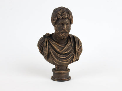 Statue of Marcus Aurelius Weathered/Aged 3d Bust Sculpture, Roman Statuette Decor