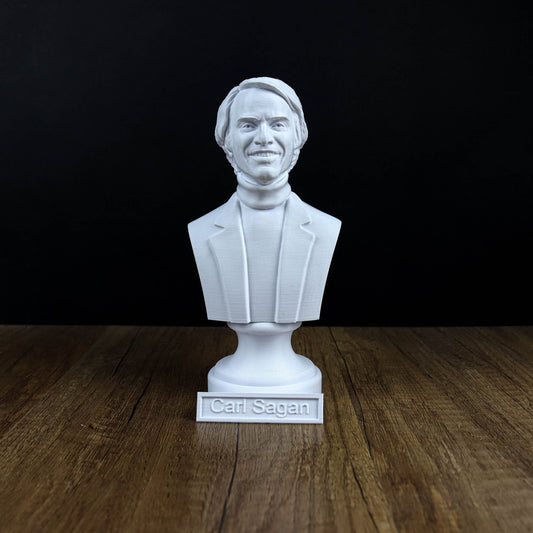 Carl Sagan Bust, American Astronomer Sculpture, Cosmologist Author Statue
