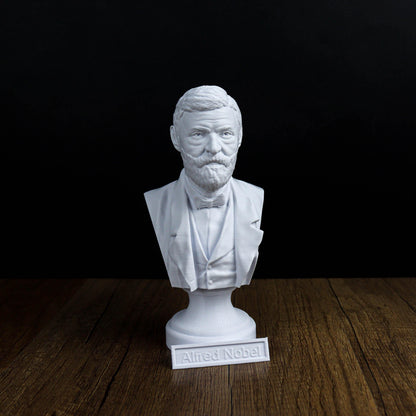 Alfred Nobel Bust, Inventor of Dynamite Statue, Nobel Prize Founder Sculpture