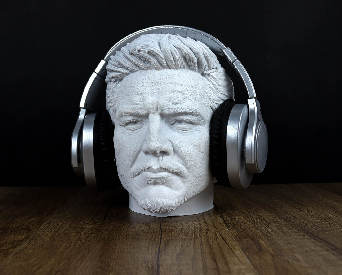 Pedro Pascal Headphone Holder, Headset Stand, Bust, Sculpture, Decoration