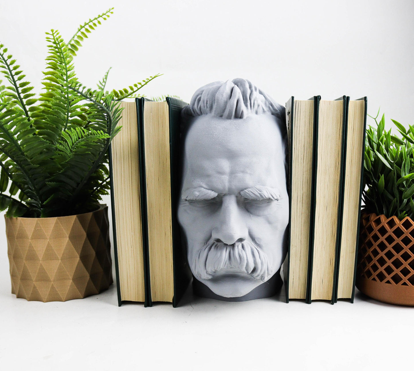 Friedrich Nietzsche Book Nook – Philosopher Bookshelf Insert, Literary Home Decor