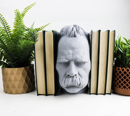 Friedrich Nietzsche Book Nook – Philosopher Bookshelf Insert, Literary Home Decor
