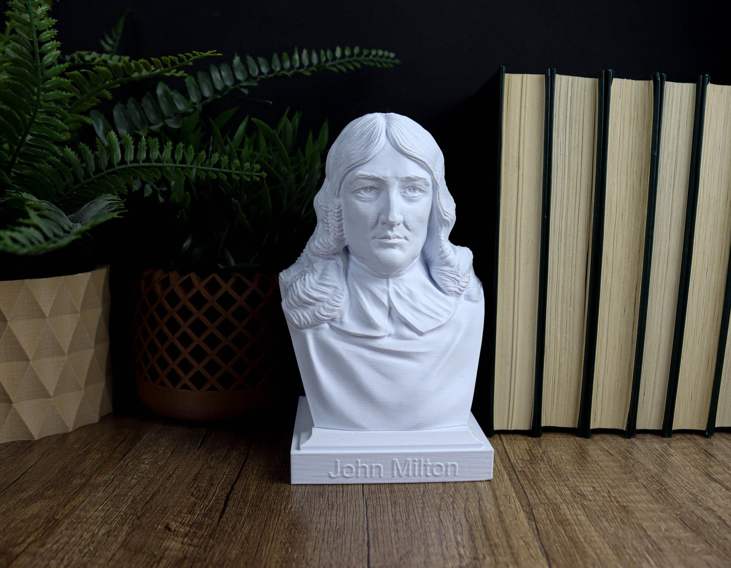 John Milton Bust, Paradise Lost Author Sculpture, Classic Literature, Gift for Poetry Lovers