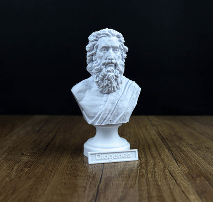 Diogenes Bust, Cynic Philosopher Sculpture, Ancient Greek Philosopher Figurine,