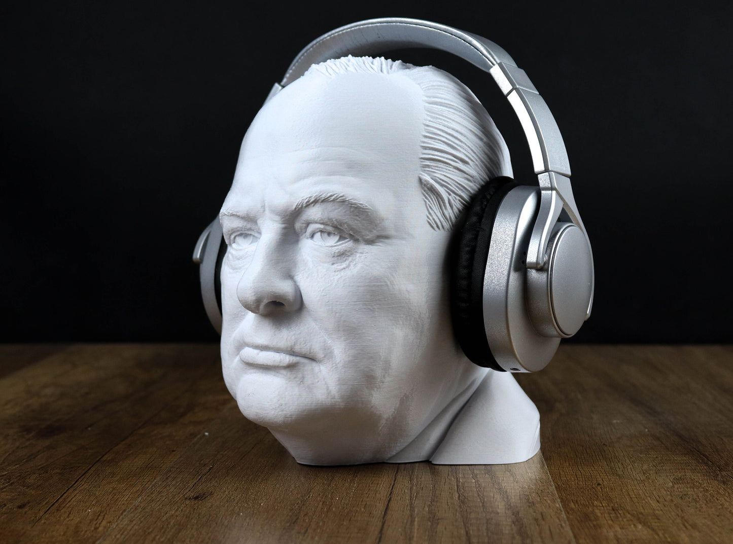 Winston Churchill Bust, British Prime Minister Sculpture, Headphone Holder Decoration