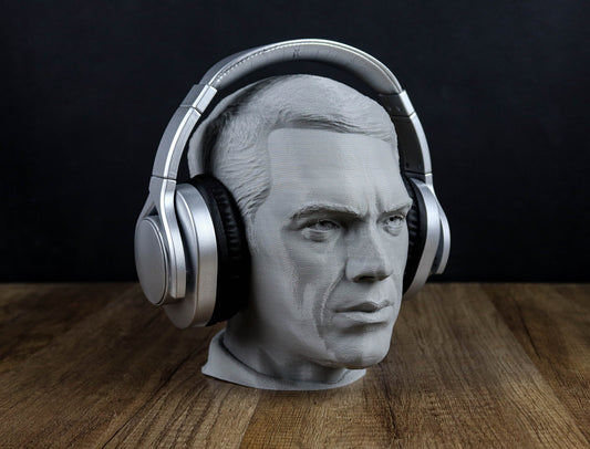 Steve McQueen Headphone Holder Bust, Headset Stand Figure, Room Decoration