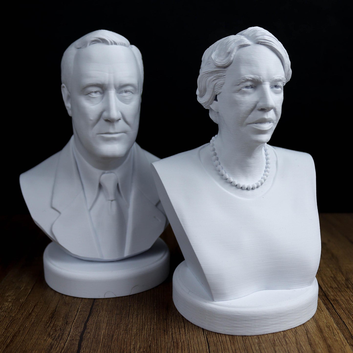 Eleanor and Franklin Roosevelt Busts
