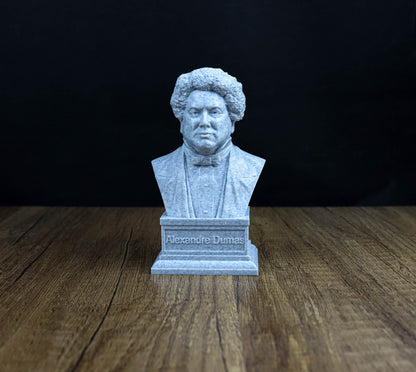 Alexander Dumas bust, French writer sculpture