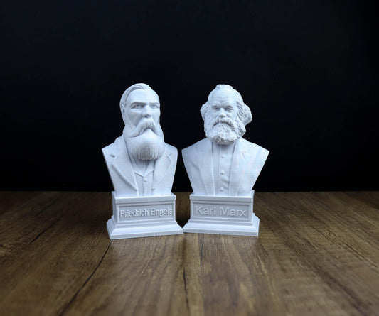 Friedrich Engels and Karl Marx Busts, German Philosophers Statue