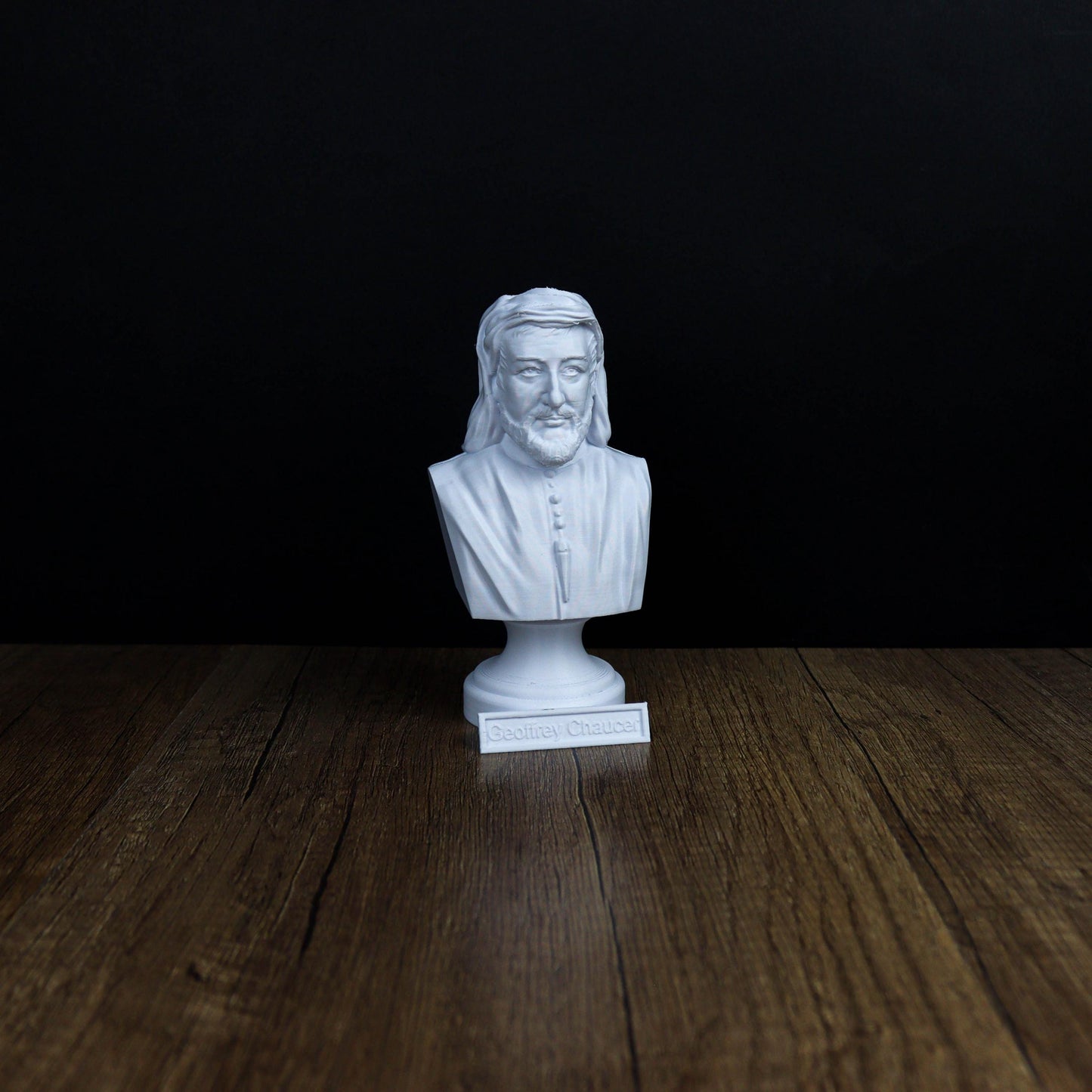 Geoffrey Chaucer Bust, English Poet Sculpture, Literary Masterpiece Decor for Home and Office
