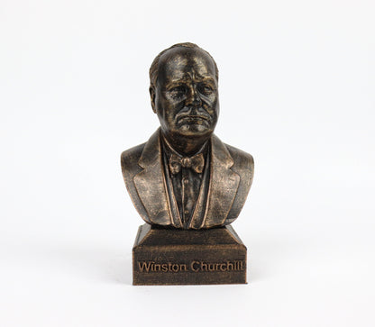 Sir Winston Churchill Statue, WW2 British Prime Minister Weathered/Aged Bust