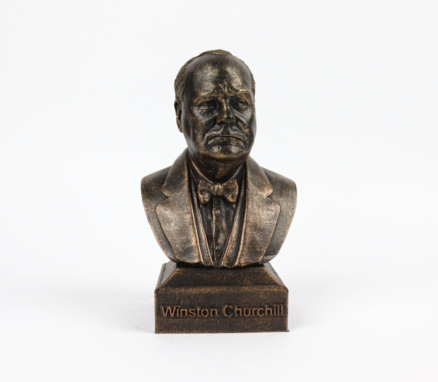 Sir Winston Churchill Statue, WW2 British Prime Minister Weathered/Aged Bust