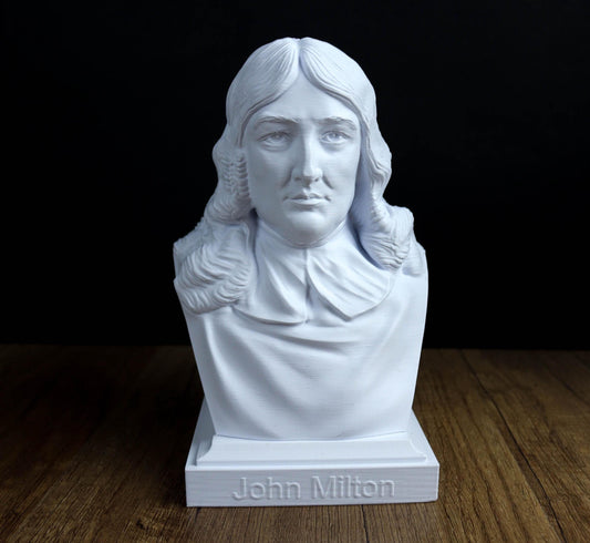 John Milton Bust, Paradise Lost Author Sculpture, Classic Literature, Gift for Poetry Lovers