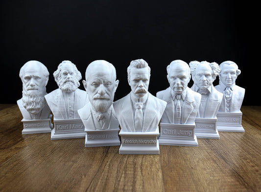 Philosophers Busts Value Pack Collection: Friedrich Nietzsche, Sigmund Freud, Schopenhauer, Karl Marx, Immanuel Kant, Karl Jung, Darwin