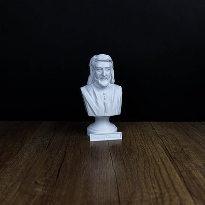 Geoffrey Chaucer Bust, English Poet Sculpture, Literary Masterpiece Decor for Home and Office