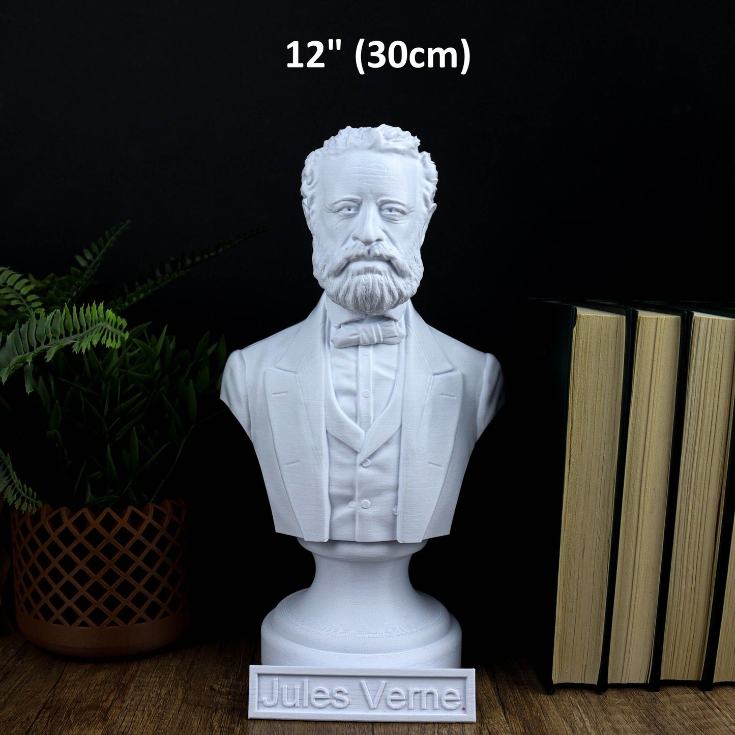 Jules Verne Bust, French Novelist and Poet Sculpture