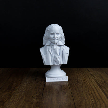Thomas Hobbes, Bust, Philosopher Sculpture for Home Office Decor, Gift for History