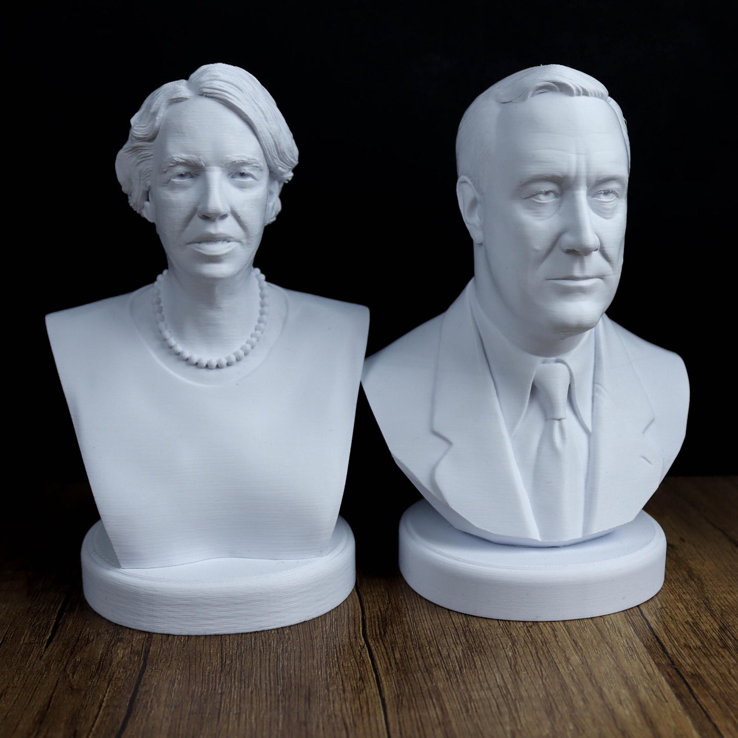 Eleanor and Franklin Roosevelt Busts