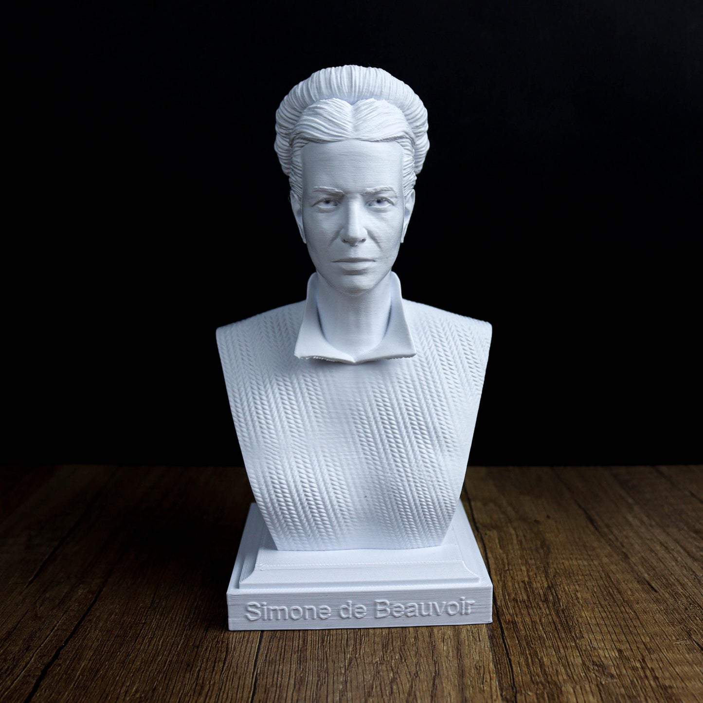 Simone de Beauvoir Bust, French Philosopher, Feminist Icon Statue for Bookshelf and Home Decor