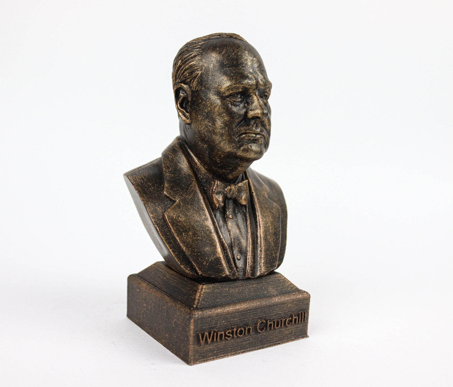 Sir Winston Churchill Statue, WW2 British Prime Minister Weathered/Aged Bust