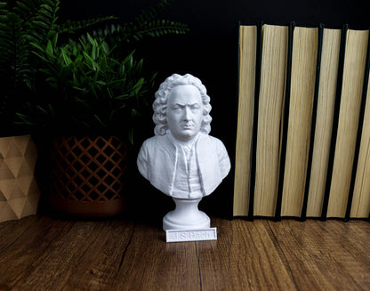 Johann Sebastian Bach Bust, Classical Composer Bookshelf & Home Decor Statue