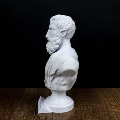 Lucretius bust, Roman philosopher statue, classical decor