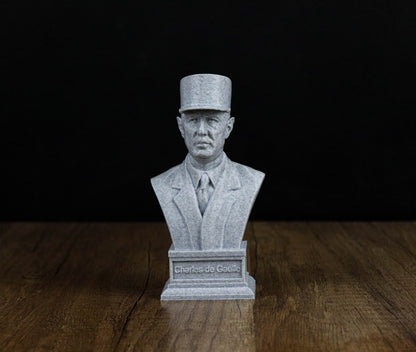 Charles de Gaulle 3d Printed Bust, Former President of France Statue, Le Général Sculpture Decoration