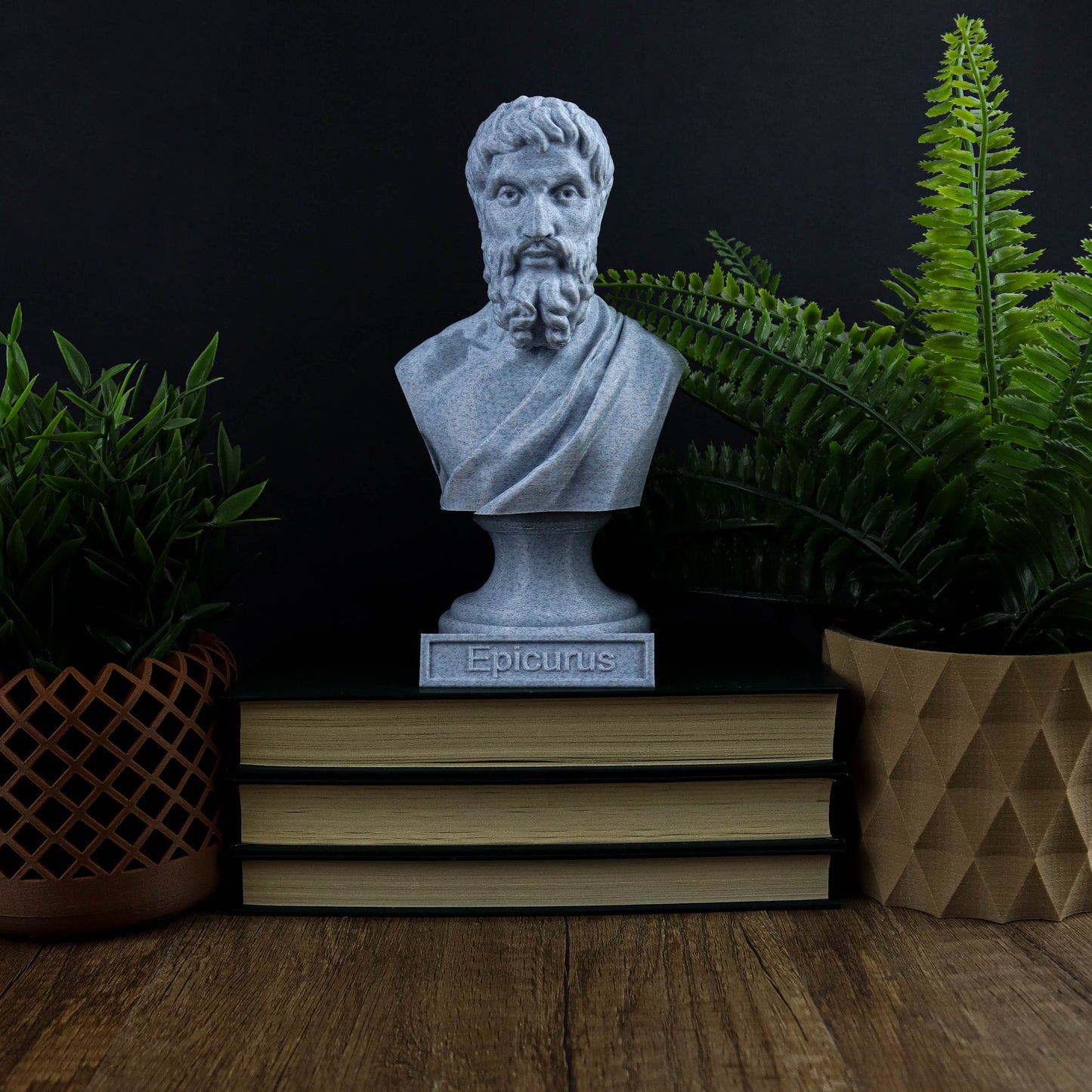 Epicurus Bust, Ancient Greek Thinker Statue, Wisdom and Serenity Art