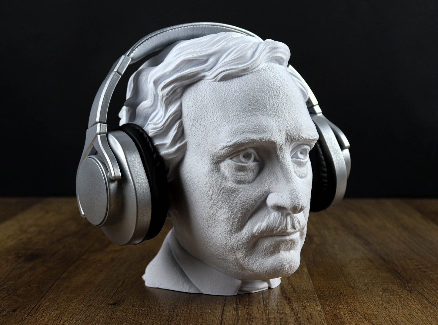 Edgar Allan Poe Bust, Headphone Holder Decoration of the American Writer, Poet