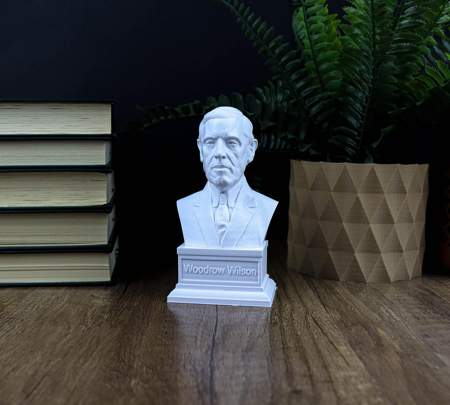 Woodrow Wilson Bust, 28th president of the United States Statue, American Leader during WW1 Sculpture