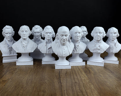 Founding Fathers Busts Value Pack Collection: George Washington, Benjamin Franklin, Thomas Jefferson, Alexander Hamilton, John Adams etc