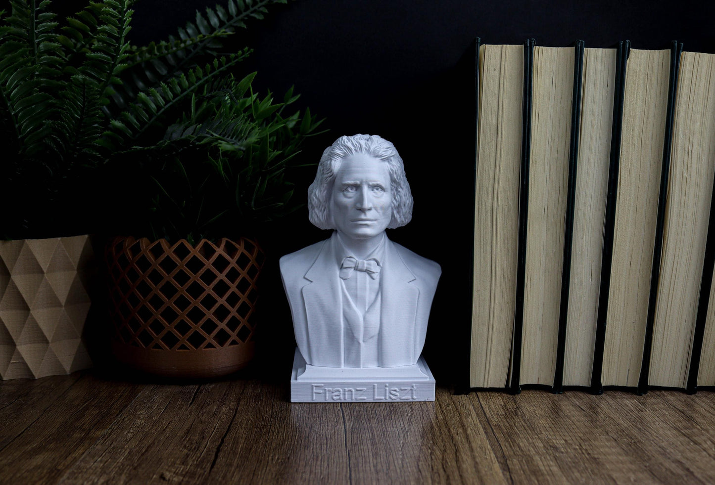 Franz Liszt Bust, Romantic Composer Sculpture for Bookshelf or Music Room Decor