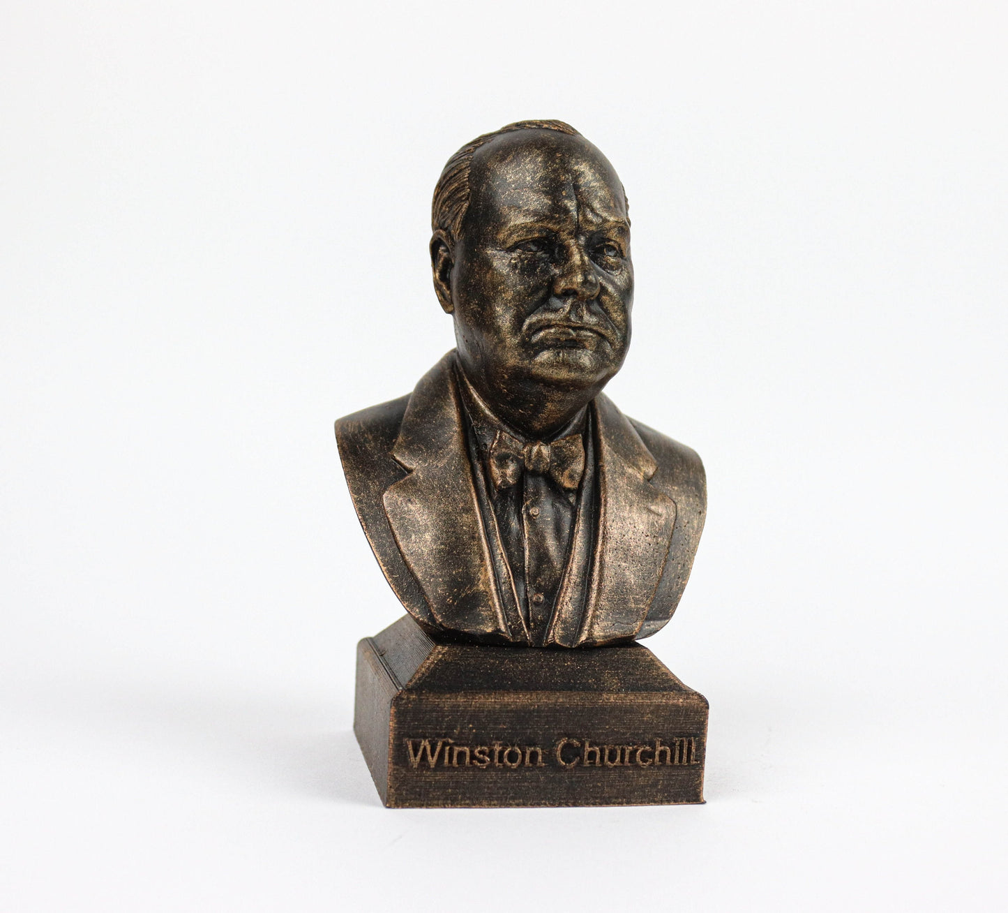 Sir Winston Churchill Statue, WW2 British Prime Minister Weathered/Aged Bust