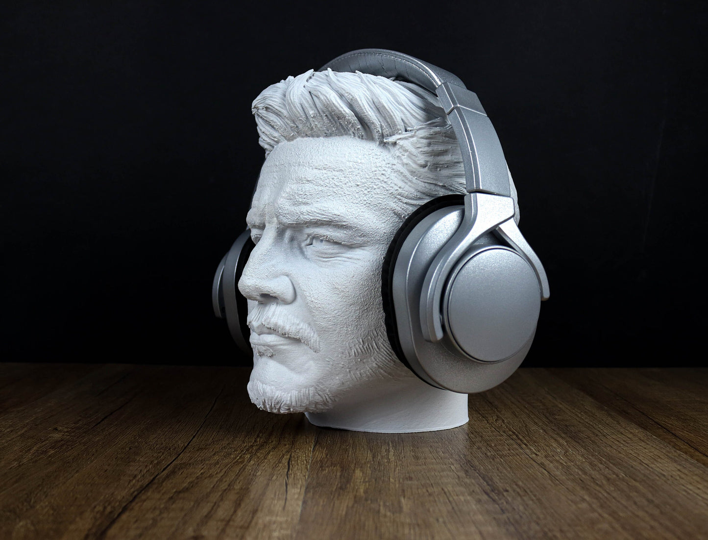Pedro Pascal Headphone Holder, Headset Stand, Bust, Sculpture, Decoration