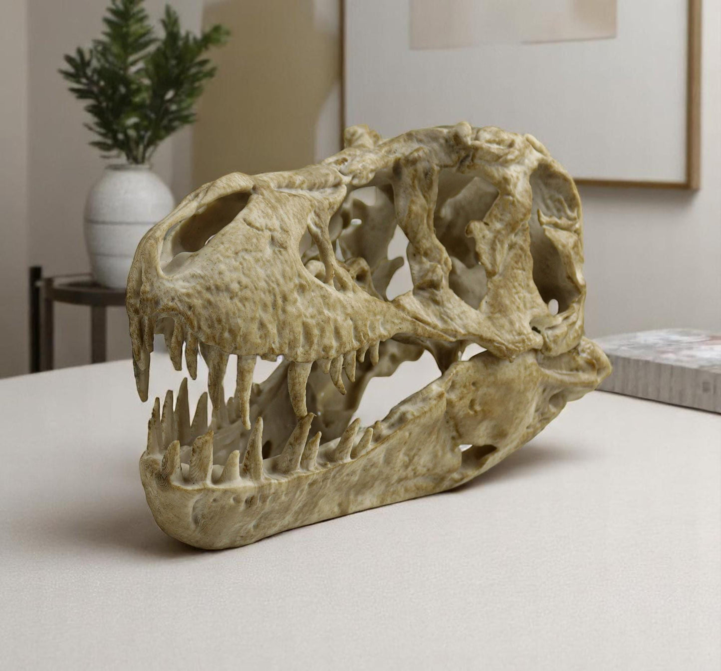 T-rex skull, TRex Aged Skull Replica, Prehistoric Dinosaur Fossil Decor, Jurassic Collectible Gift