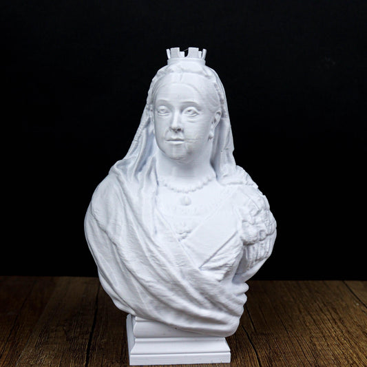 Queen Victoria bust, British monarch statue, Victorian era decor