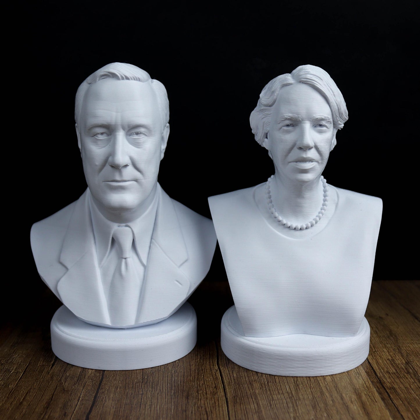 Eleanor and Franklin Roosevelt Busts