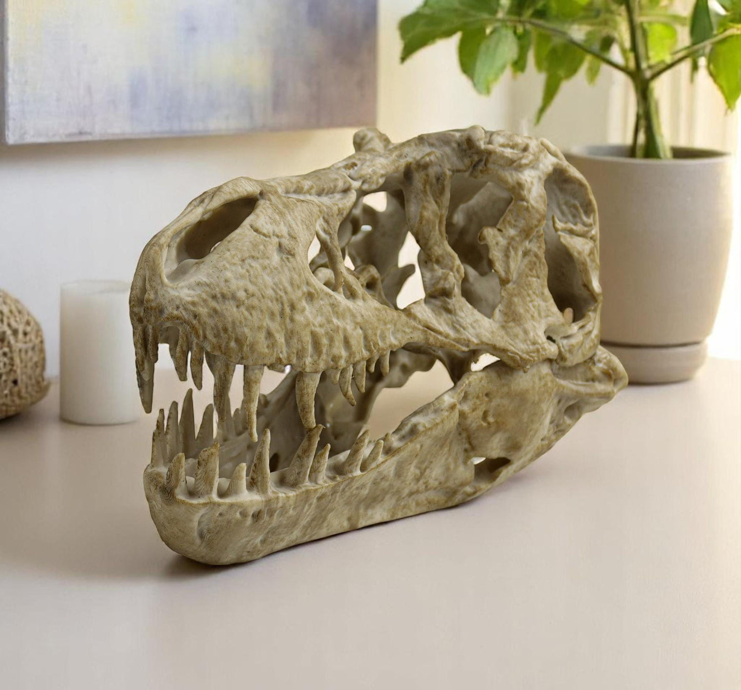T-rex skull, TRex Aged Skull Replica, Prehistoric Dinosaur Fossil Decor, Jurassic Collectible Gift