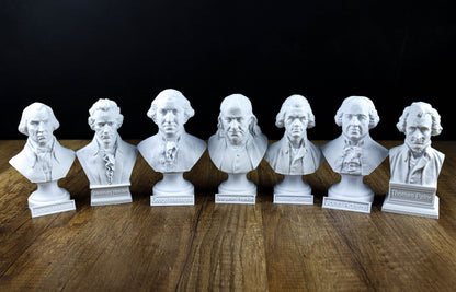 Founding Fathers Busts Value Pack Collection: George Washington, Benjamin Franklin, Thomas Jefferson, Alexander Hamilton, John Adams etc